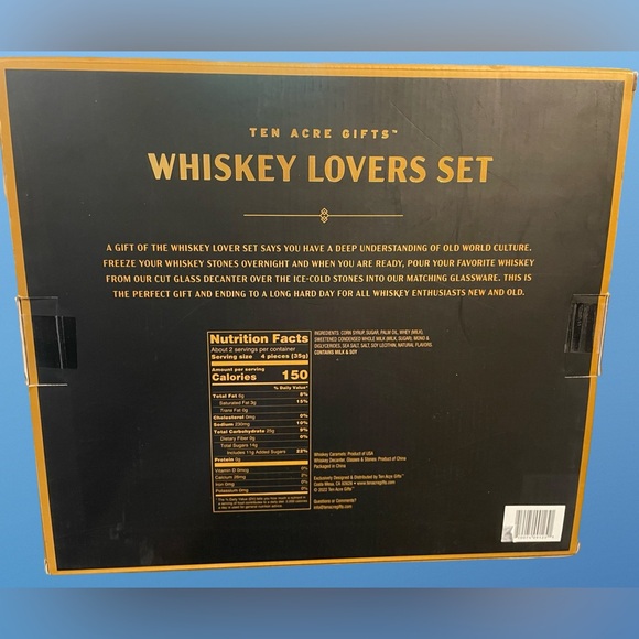 Ten Acre Whiskey Decanter Set-Glasses And Stones, Caramels-Never Been Opened - Picture 6 of 11